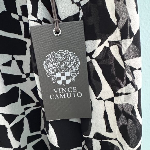 Vince Camuto Printed Puff-Sleeve Blouse - Size 1X – Black & White - 0134 - Picture 9 of 9